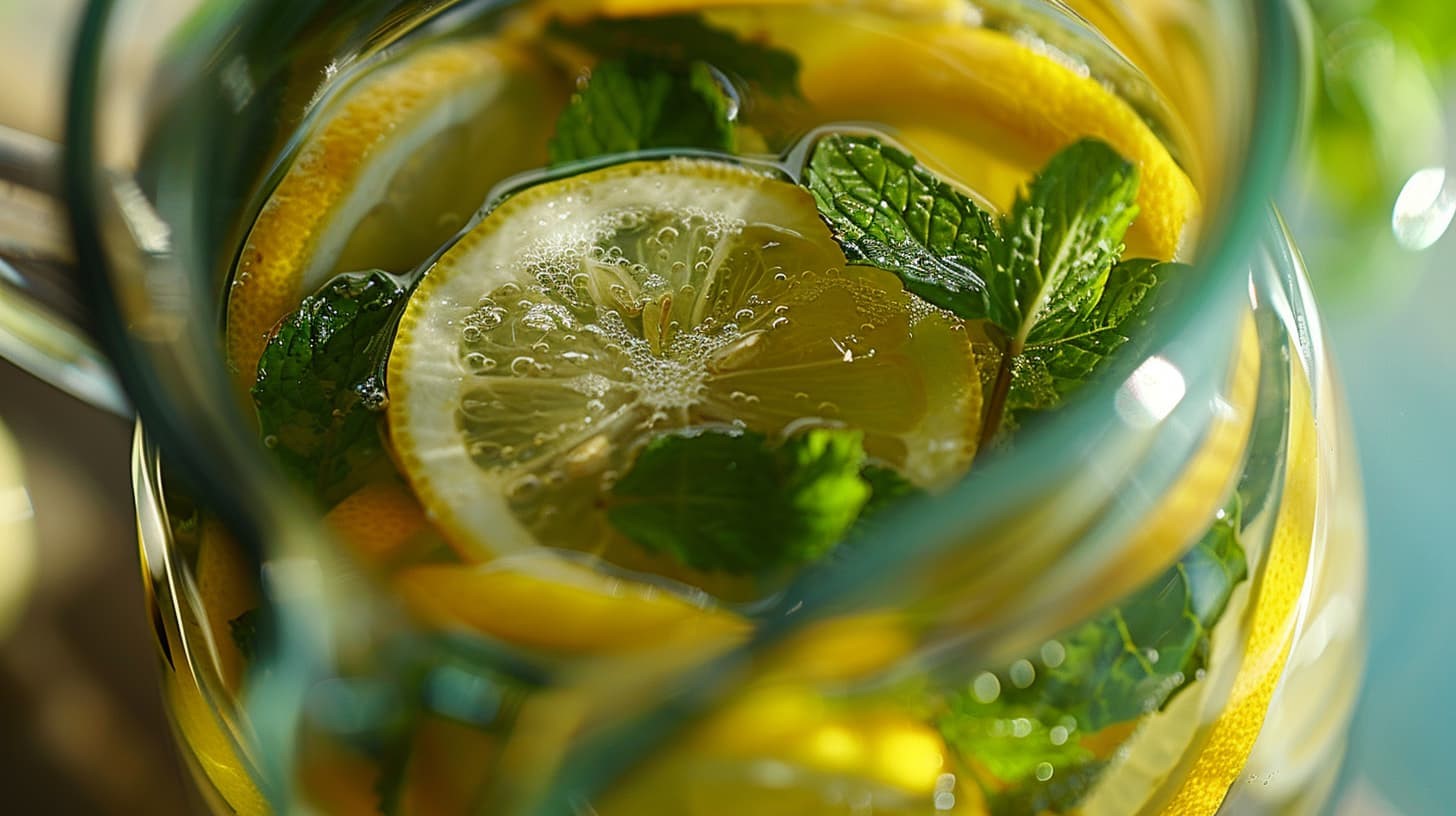 Lemon mint infusion close-up -K&M Music School Music Lessons for Kids and Adults in San Diego