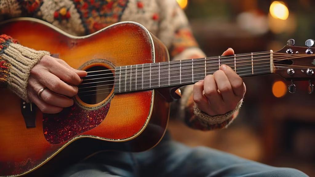 Guitar finger positions, perfect for students learning guitar techniques at K&M Music School.