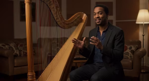 Learning harp skills with a focused harpist at K&M Music School